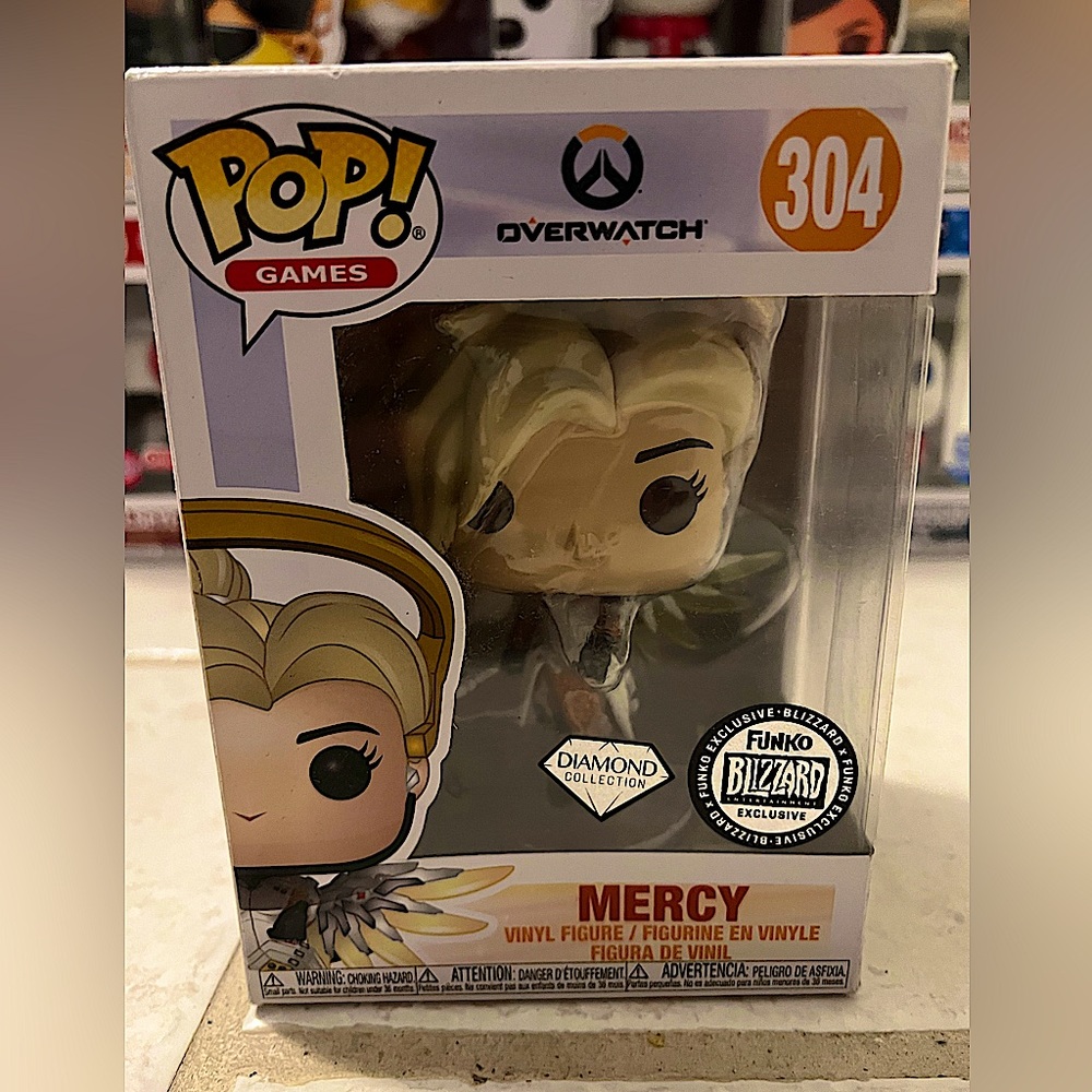 Funko POP Overwatch Blizzard Exclusive MERCY Diamond collection.#304